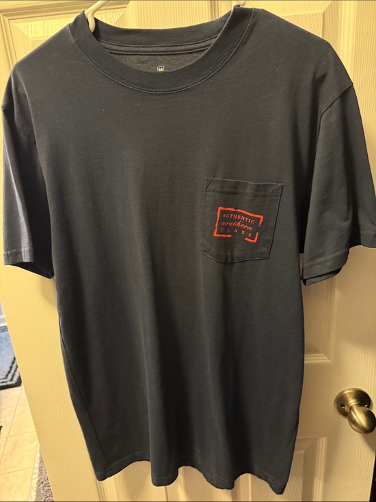 Southern Marsh Other - Southern Marsh Navy Short-Sleeve Pocket Tee with Red Patch